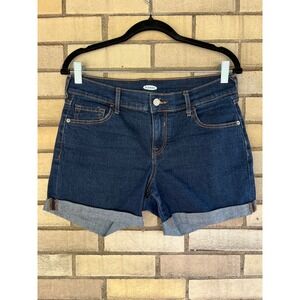 Old Navy Womens Dark Wash Cuffed Denim Jean Shorts Size 6‎